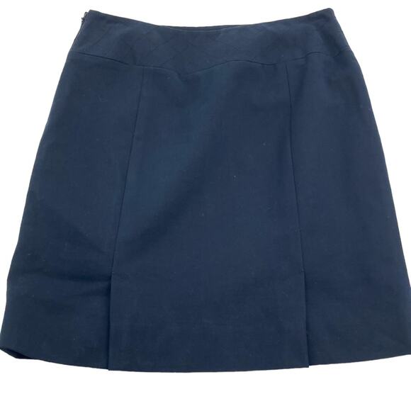 Worth Women's Navy Blue Gold Chain Cotton Pencil Skirt Size 4 - Picture 4 of 10